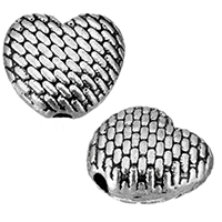 Zinc Alloy Heart Beads antique silver color plated nickel lead & cadmium free Approx 1.5mm Sold By Lot