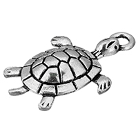 Tibetan Style Animal Pendants, Turtle, antique silver color plated, nickel, lead & cadmium free, 17x26x3.50mm, Hole:Approx 2mm, 1500PCs/Lot, Sold By Lot