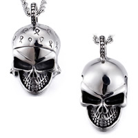 Stainless Steel Skull Pendants Unisex & Halloween Jewelry Gift & blacken Approx 3-5mm Sold By PC