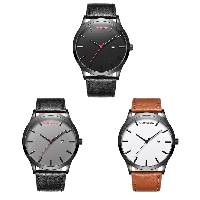 LONGBO®Men Smykker Watch, PU, med zink legering dial & Glas, forgyldt, justerbar & for mennesket & vandtæt, flere farver til valg, 45x11mm, 24mm, Længde Ca. 9.8 inch, Solgt af PC