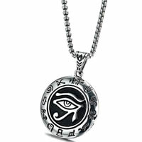 Stainless Steel Pendants, Flat Round, with eye pattern & for man & blacken, 35x40mm, Sold By PC