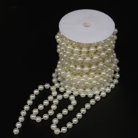 Plastique ABS perle Chaîne décorative, Rond, 10mm, 10m/bobine, Vendu par bobine