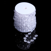 Imitated Crystal Decorative Chain, colorful plated, transparent, 14mm, 15m/Spool, Sold By Spool