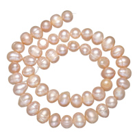 Riso coltivato in perla d'acqua dolce, perla d'acquadolce coltivata naturalmente, naturale, rosa, 8-9mm, Foro:Appross. 0.8mm, Venduto per Appross. 15 pollice filo