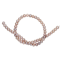 Perlas Redondas Freshwater, Perlas cultivadas de agua dulce, Esférico, natural, Púrpura, 7-8mm, agujero:aproximado 0.8mm, Vendido para 15 Inch Sarta