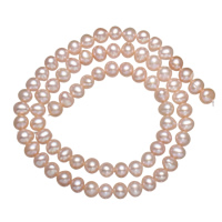 Cultured Potato Freshwater Pearl Beads, natural, pink, 5-6mm, Hole:Approx 0.8mm, Sold Per Approx 14.3 Inch Strand