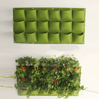 Wall Planting bolsas de viaje, Telas no tejidas, 18 Bolsillos & diseño de la planta & diferentes estilos para la opción, verde, 1x0.5m, Vendido por UD