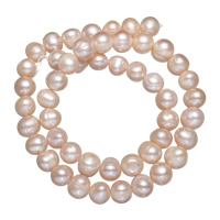 Cultured Round Freshwater Pearl Beads, natural, pink, Grade A, 8-9mm, Hole:Approx 0.8mm, Sold Per Approx 15 Inch Strand