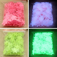 Műanyag Luminous matricák, Csillag, tapadó & luminated, több színt a választás, 30mm, 100PC-k/Bag, Által értékesített Bag