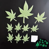 Plastic Luminous Stickers, Maple Leaf, adhesive & luminated, 45-100mm, 10PCs/Bag, Sold By Bag