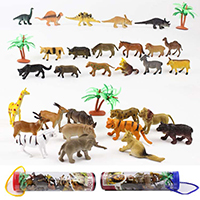Műanyag Szimulációs állat játék, Állat, különböző stílusokat a választás, 50-80mm, 3dobozok/Lot, Által értékesített Lot