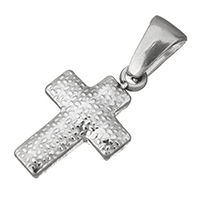 Нержавеющая сталь крест подвески, нержавеющая сталь, Kресты, оригинальный цвет, 10x16x2.50mm, отверстие:Приблизительно 3x5mm, продается PC