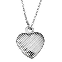 Stainless Steel Jewelry Necklace Heart oval chain original color 1.5mm Sold Per Approx 17 Inch Strand