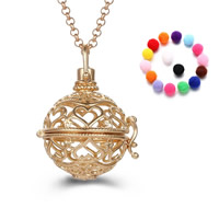 Pregnant Ball Locket Pendant Brass with Sponge Round plated Essential oil diffusion & hollow lead & cadmium free 20-30mm Sold By PC