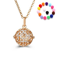 Pregnant Ball Locket Pendant, Brass, with Sponge, Round, plated, Essential oil diffusion & with rhinestone & hollow, more colors for choice, lead & cadmium free, 20-30mm, Sold By PC