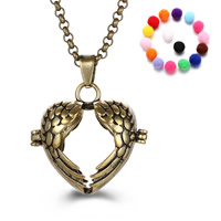 Pregnant Ball Locket Pendant, Brass, with Sponge, Heart, plated, Essential oil diffusion & hollow, more colors for choice, lead & cadmium free, 20-30mm, Sold By PC