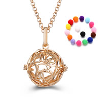 Pregnant Ball Locket Pendant, Brass, with Sponge, Round, plated, Essential oil diffusion & hollow, more colors for choice, lead & cadmium free, 20-30mm, Sold By PC