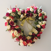 Artificial Silk Simulation Wreath Ornaments with Lace Heart wedding gift Sold By PC