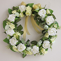 Artificial Silk Simulation Wreath Ornaments with Lace Donut wedding gift Sold By PC