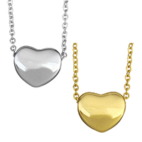Unisex Necklace Stainless Steel with 2Inch extender chain Heart plated oval chain 1.5mm Sold Per Approx 18.5 Inch Strand
