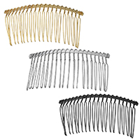 Decorative Hair Combs, Iron, Round, plated, more colors for choice, 75x36x4mm, 5PCs/Lot, Sold By Lot