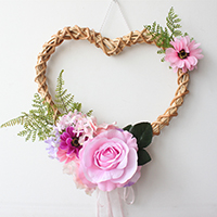 Artificial Silk Simulation Wreath Ornaments with Bamboo & Lace & Plastic Pearl Heart wedding gift Sold By PC