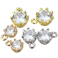 Cubic Zirconia Brass Pendants plated & with cubic zirconia Sold By Bag
