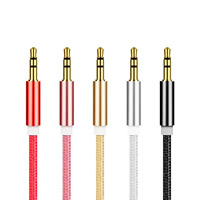 corde en nylon Câble audio, avec alliage de zinc, Placage, Pour périphérique d'interface informatique de 3,5 mm & Pour téléphone cellulaire, plus de couleurs à choisir, 1000mm, Vendu par brin