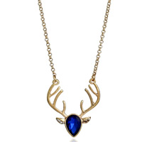 Crystal Zinc Alloy Necklace with Crystal Antlers gold color plated oval chain & for woman lead & cadmium free Sold Per Approx 21.5 Inch Strand