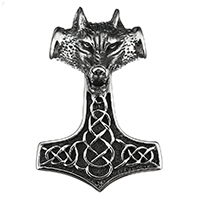 Bijoux pendentifs en acier inoxydable , Le marteau de Thor, noircir, 37x52x20mm, Trou:Environ 8mm, Vendu par PC