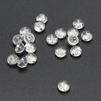 925 Sterling Silver Ear Nut Component, Silicone, 6mm, 10Pairs/Bag, Sold By Bag