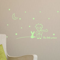 Night Glow Stickers, PVC Plastic, adhesive & with letter pattern & luminated, 1260x720mm, Sold By PC