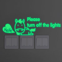 Light Switch Stickers PVC Plastic Cow adhesive & with letter pattern & luminated Sold By PC