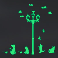 Night Glow Stickers PVC Plastic Cat adhesive & luminated Sold By PC