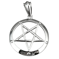 Stainless Steel Pendants, pentagram, original color, 39x44x3mm, Hole:Approx 7x12mm, Sold By PC