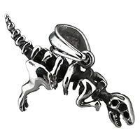 Нержавеющая сталь животных Подвески, нержавеющая сталь, Динозавр, чернеют, 50x25x14mm, отверстие:Приблизительно 7x12mm, продается PC
