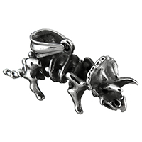 Aço inoxidável animal Pingentes, Rinoceronte, escurecer, 56x26x16mm, Buraco:Aprox 7x12mm, vendido por PC