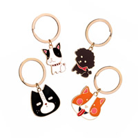 Bag Purse Charms Keyrings Keychains Zinc Alloy Animal gold color plated & enamel nickel lead & cadmium free Sold By PC