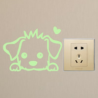 Light Switch Stickers PVC Plastic Dog adhesive & luminated Sold By PC