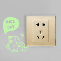 Light Switch Autocolantes, Plástico PVC, Gato, adesivo & com padrão de carta & luminosa, 95x110mm, vendido por PC