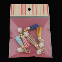Zinc Alloy Key Clasp Setting with ABS Plastic Pearl & Velveteen Cord gold color plated with rhinestone lead & cadmium free Approx 4mm Sold By Bag