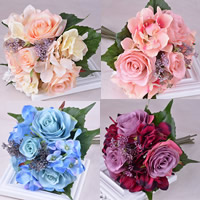 Decoración de Flores Artificiales, Seda hilada, para novia, más colores para la opción, 250x200mm, Vendido por UD