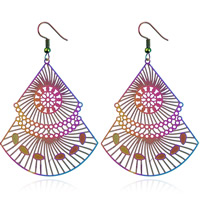 Stainless Steel Drop Earring, iron earring hook, with painted & for woman, more colors for choice, 60x50mm, Sold By Pair