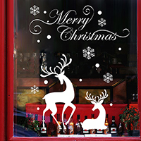 Stickers muraux, plastique PVC, adhésif & Bijoux de Noël & avec le motif de lettre & imperméable, 700x500mm, Vendu par fixé