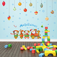 Pegatinas de pared, plástico PVC, adhesivo & Joyas de Navidad & con el patrón de la letra & impermeable, 900x600mm, Vendido por Set