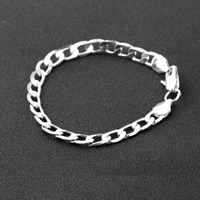 Zinc Alloy Bracelet platinum color plated curb chain & for woman nickel lead & cadmium free Sold Per Approx 7.8 Inch Strand