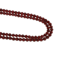 Natürlicher Granat Perlen, rund, facettierte, 4mm, Bohrung:ca. 1mm, ca. 98PCs/Strang, verkauft per ca. 15.5 ZollInch Strang