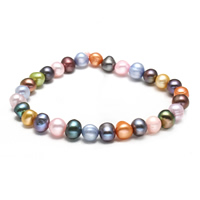 Freshwater Cultured Pearl Bracelet Freshwater Pearl Potato for woman Grade AAA 7-8mm Sold Per Approx 7.5 Inch Strand