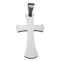 Stainless Steel Cross Pendants, original color, 21x35x2mm, Hole:Approx 4x7mm, Sold By PC