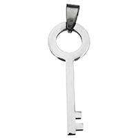 Stainless Steel Pendants, Key, original color, 14x39x2mm, Hole:Approx 5x8mm, Sold By PC